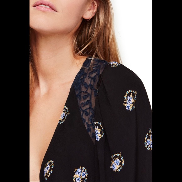 NWT Free People Mockingbird Embroidered Mesh Inset Minidress - Picture 7 of 11